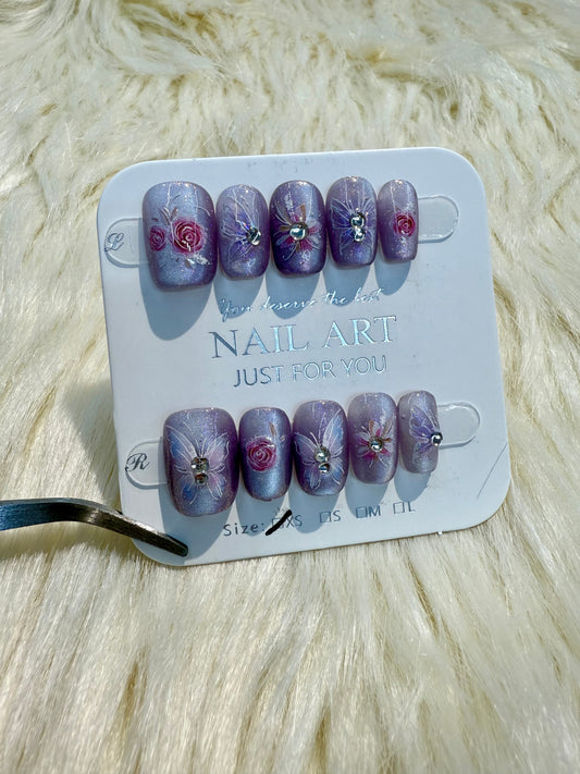 钻石款（蝴蝶花透紫色）